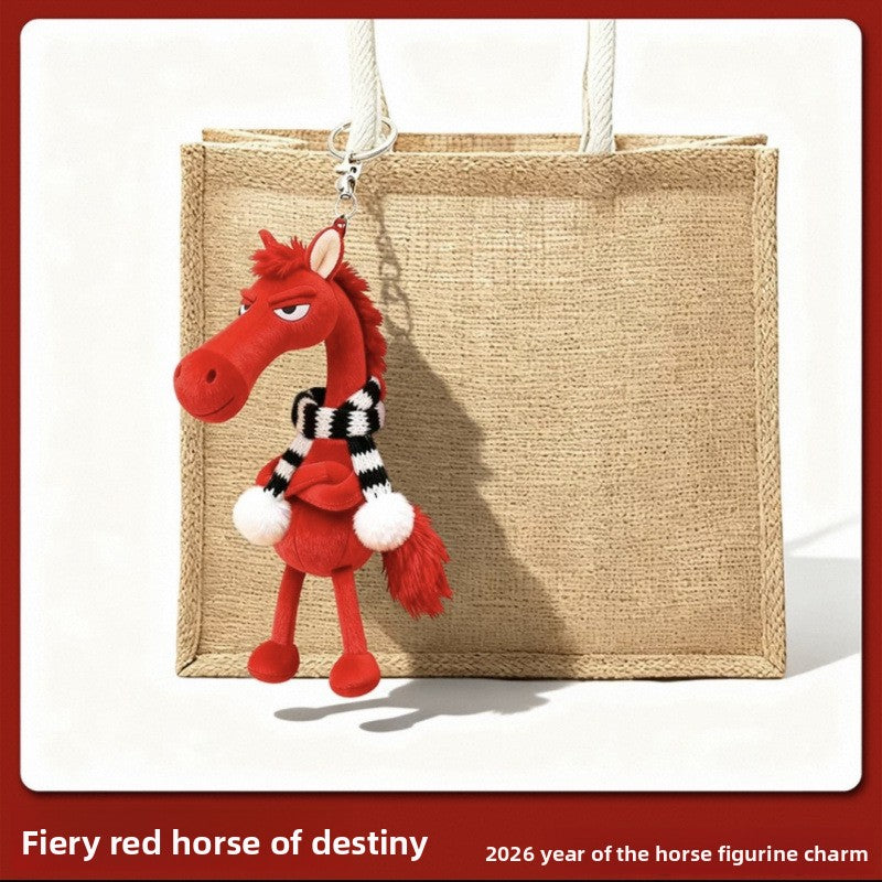 Cartoon Plush Horse Hanging Ornament