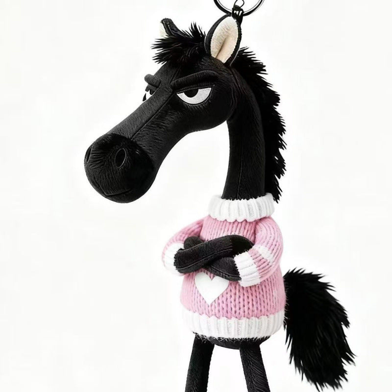 Cartoon Plush Horse Hanging Ornament