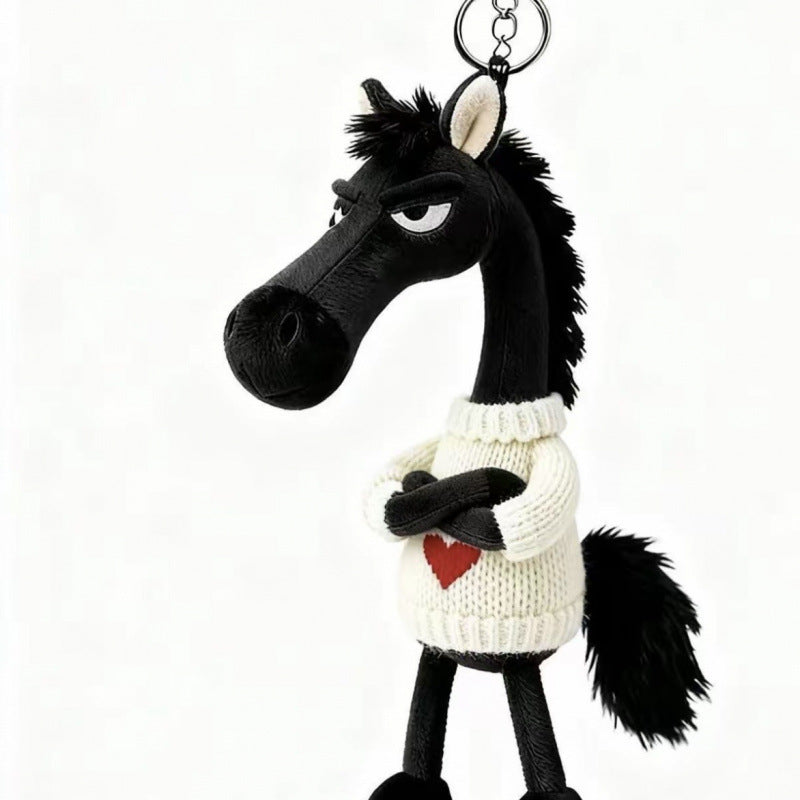Cartoon Plush Horse Hanging Ornament