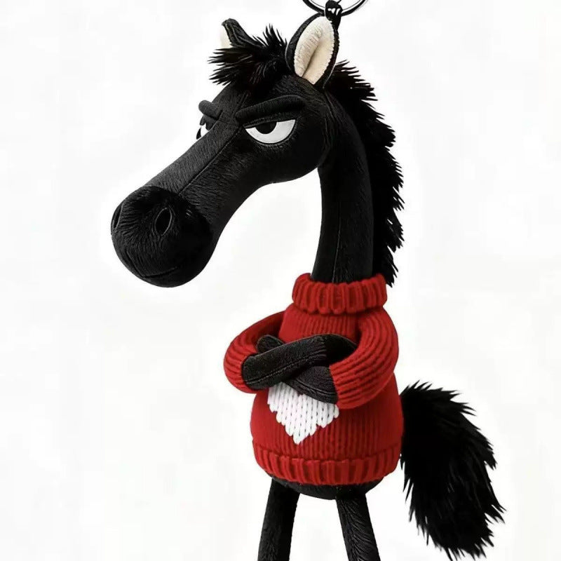 Cartoon Plush Horse Hanging Ornament
