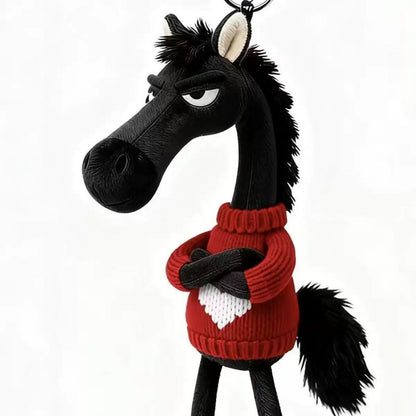 Cartoon Plush Horse Hanging Ornament