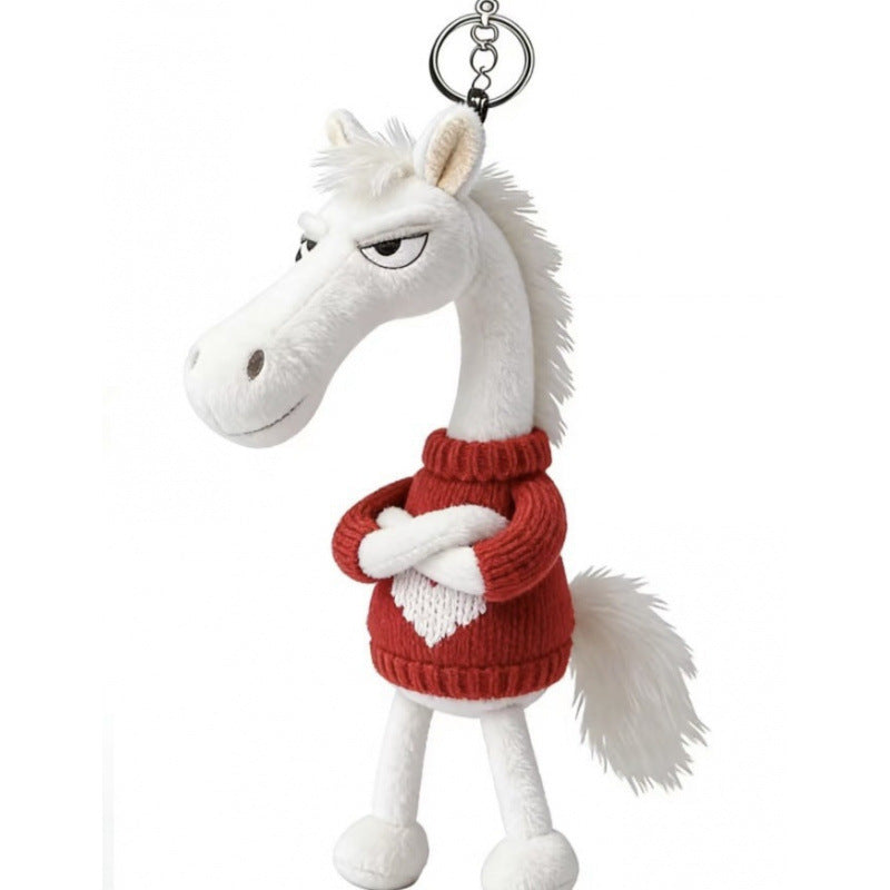 Cartoon Plush Horse Hanging Ornament