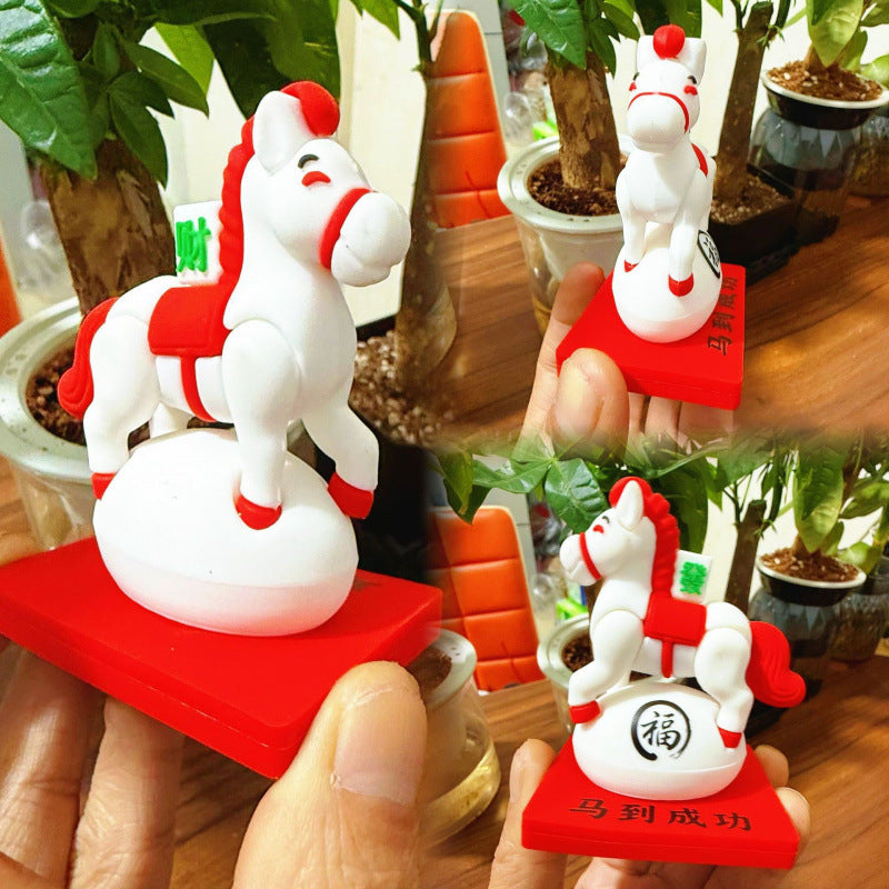 Cartoon Plush Horse Hanging Ornament