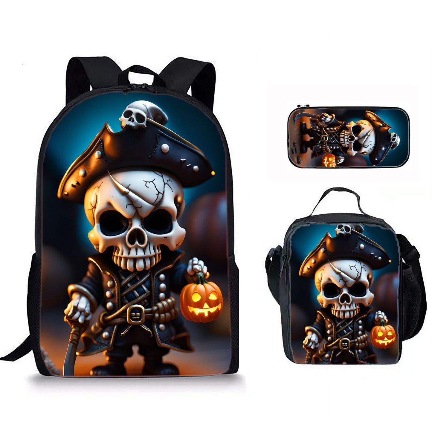 Cartoon Print Backpack Set