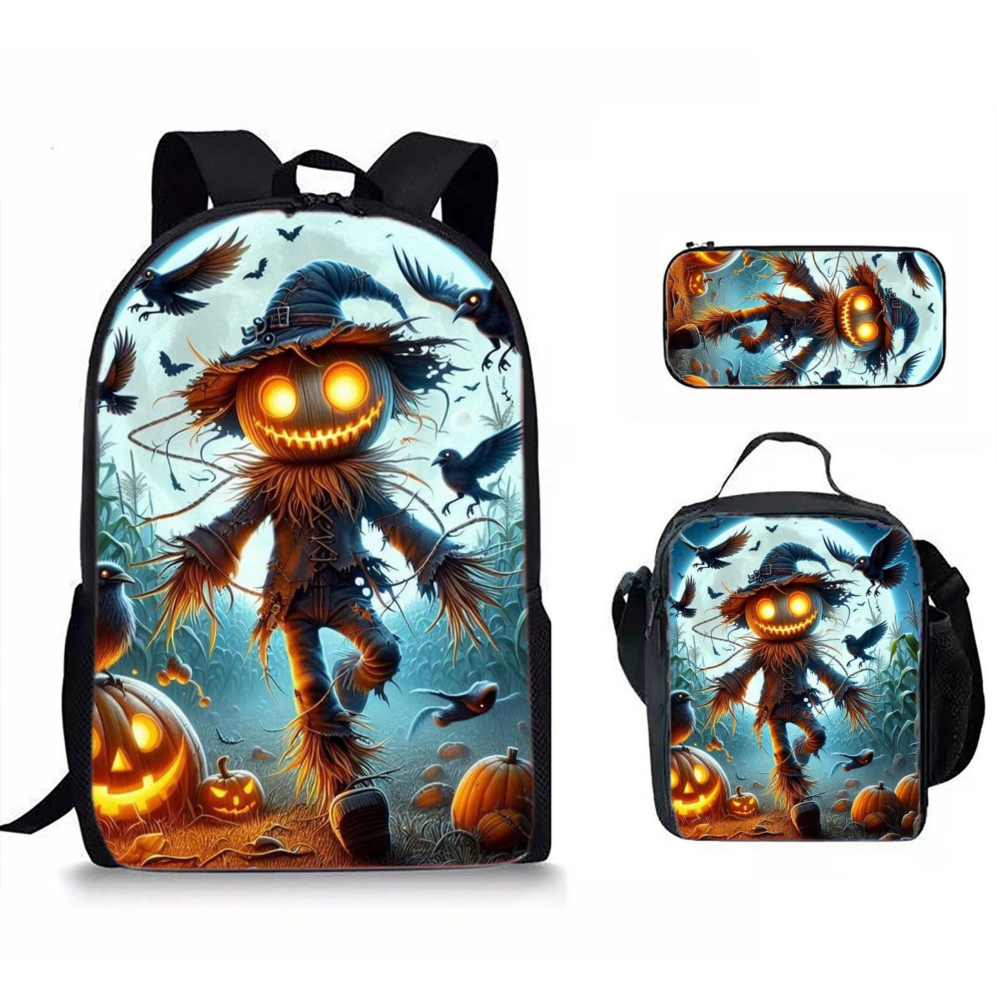 Cartoon Print Backpack Set