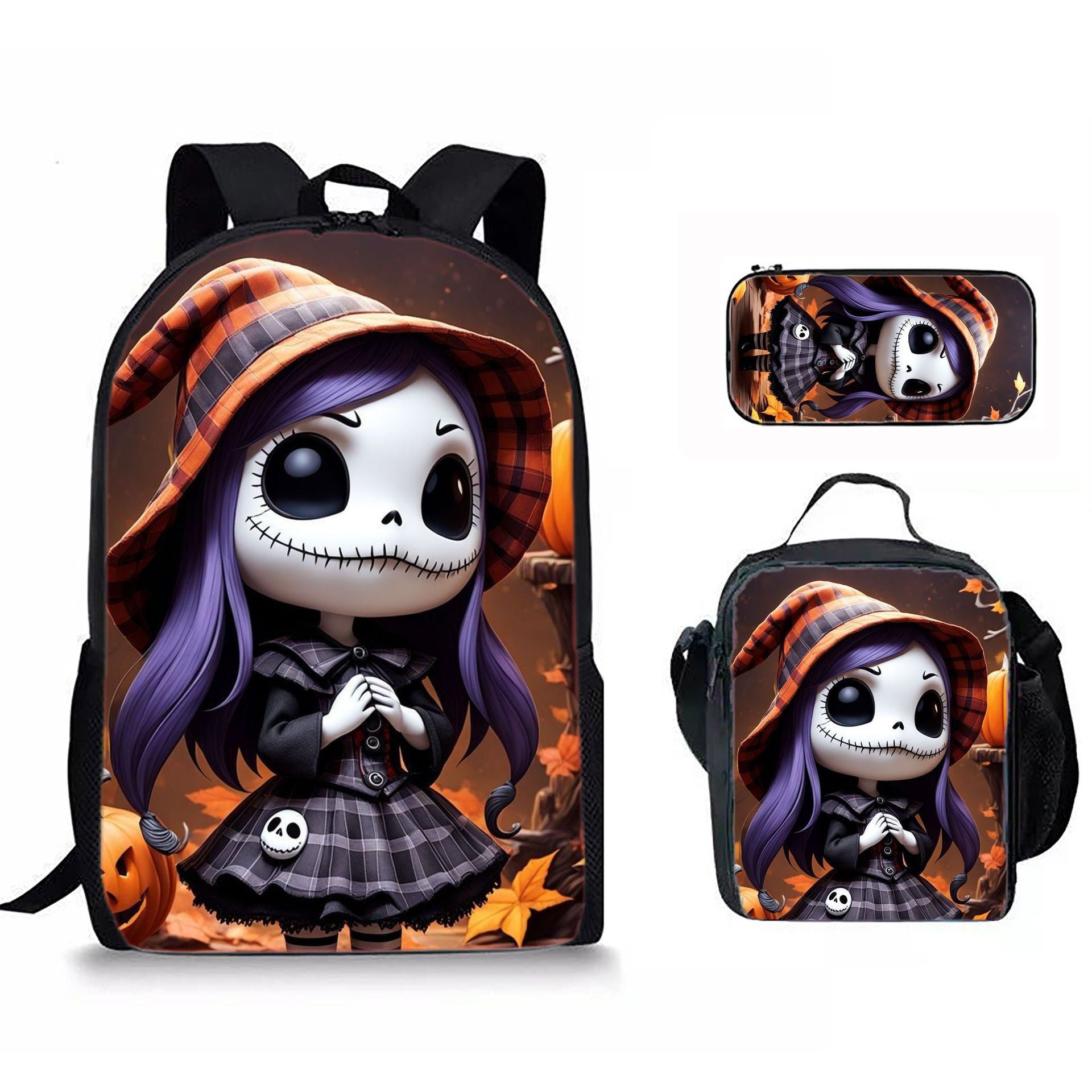 Cartoon Print Backpack Set