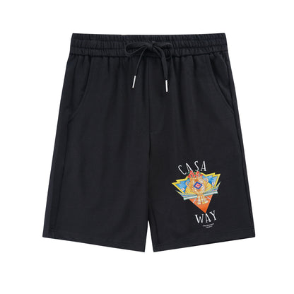 Cartoon-printed fashionable loose-fitting shorts