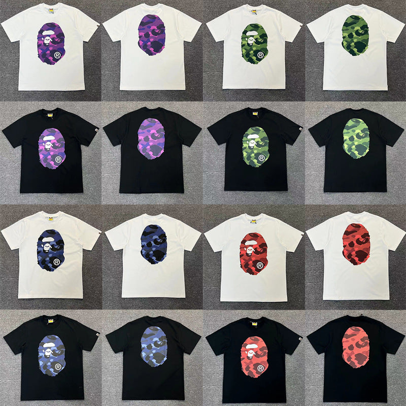 Cartoon Printed T-Shirt for Men and Women, Half-Sleeved Short T-Shirt