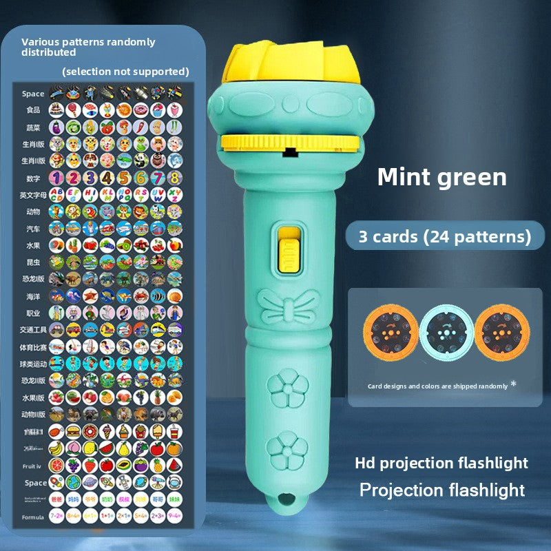 Cartoon Projection Flashlight for Kids Early Education