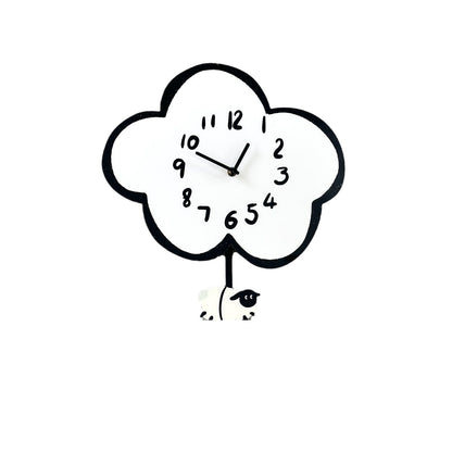 Cartoon silent cloud sheep clock