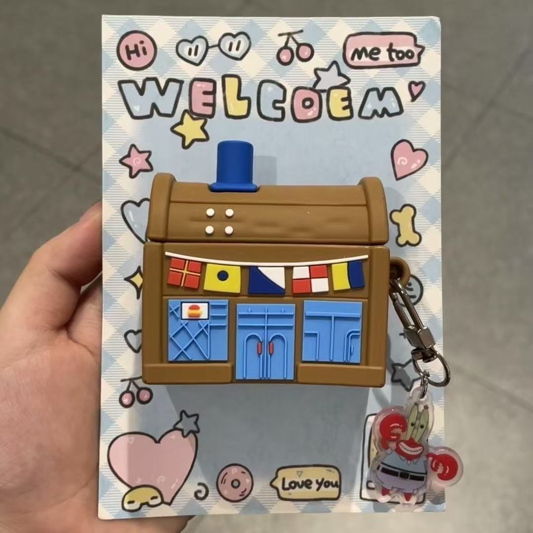 Cartoon Silicone Case for AirPods with Pendant