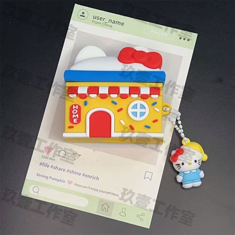Cartoon Silicone Case for AirPods with Pendant