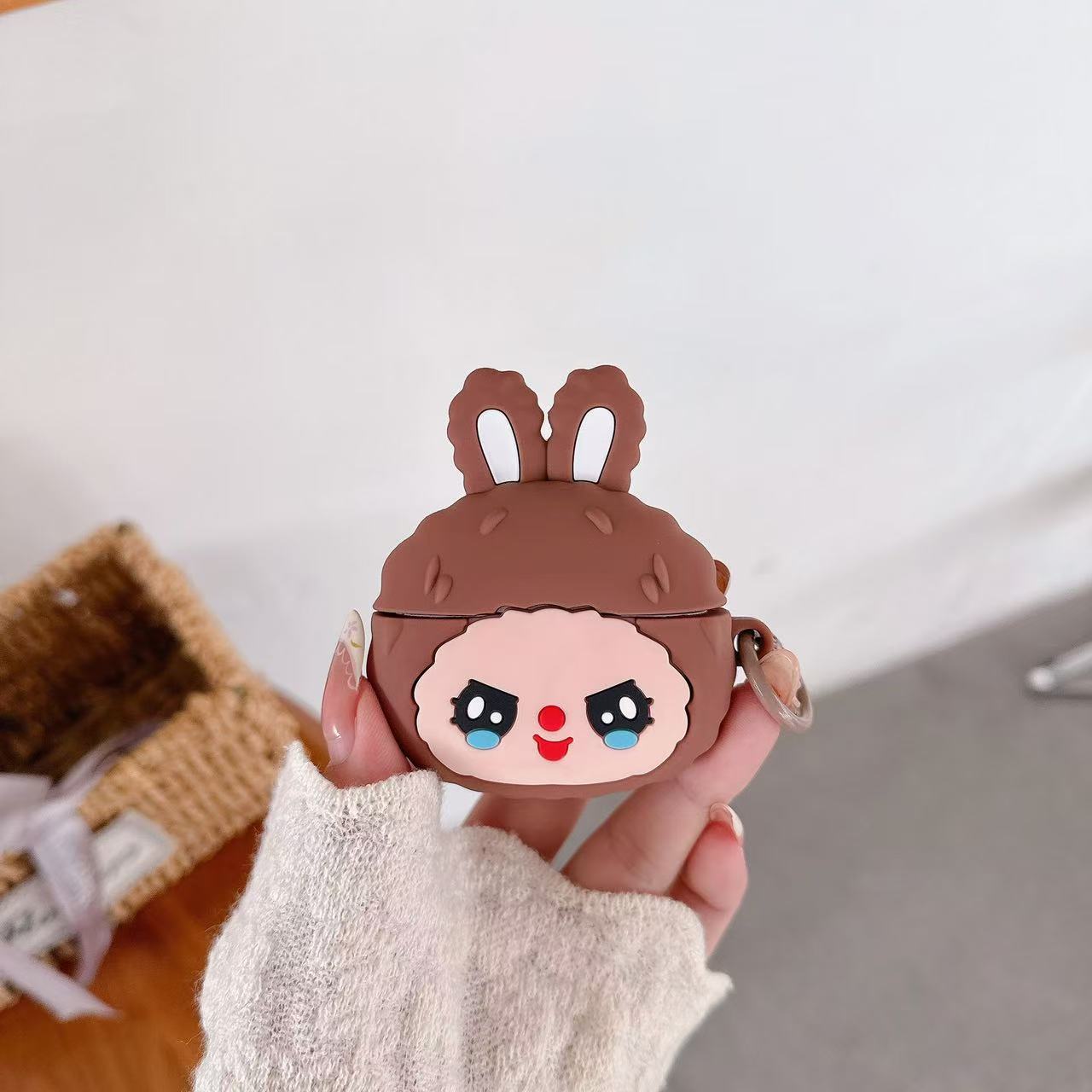 Cartoon Silicone Case for AirPods with Pendant