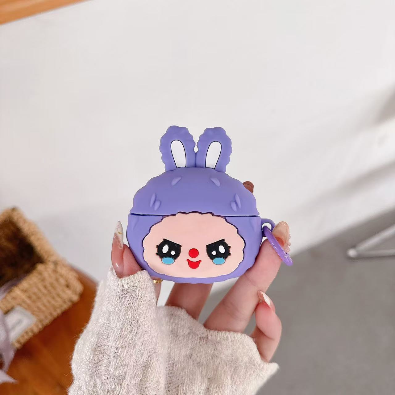 Cartoon Silicone Case for AirPods with Pendant