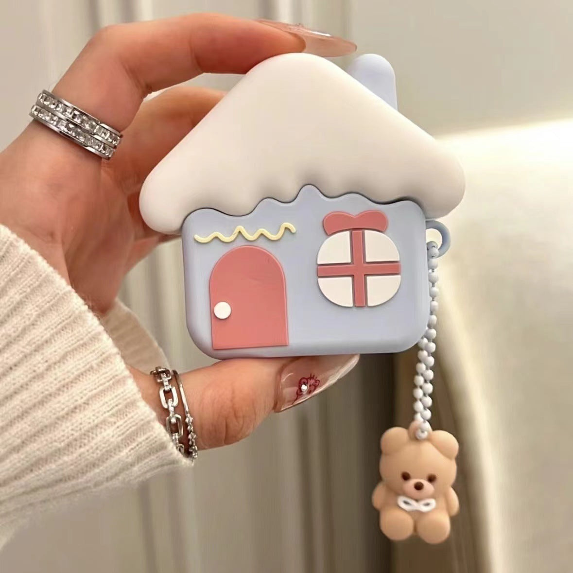 Cartoon Silicone Case for AirPods with Pendant