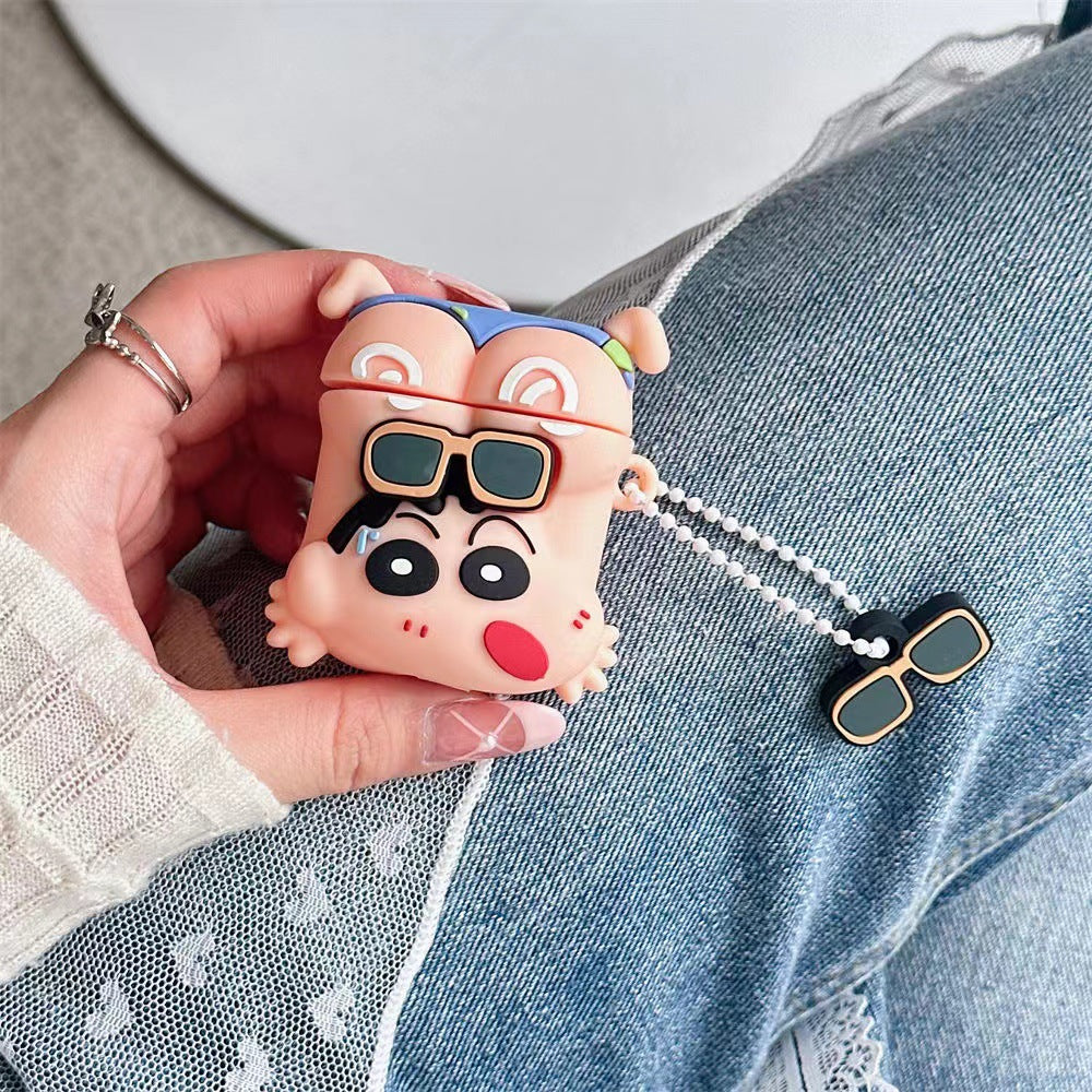 Cartoon Silicone Case for AirPods with Pendant