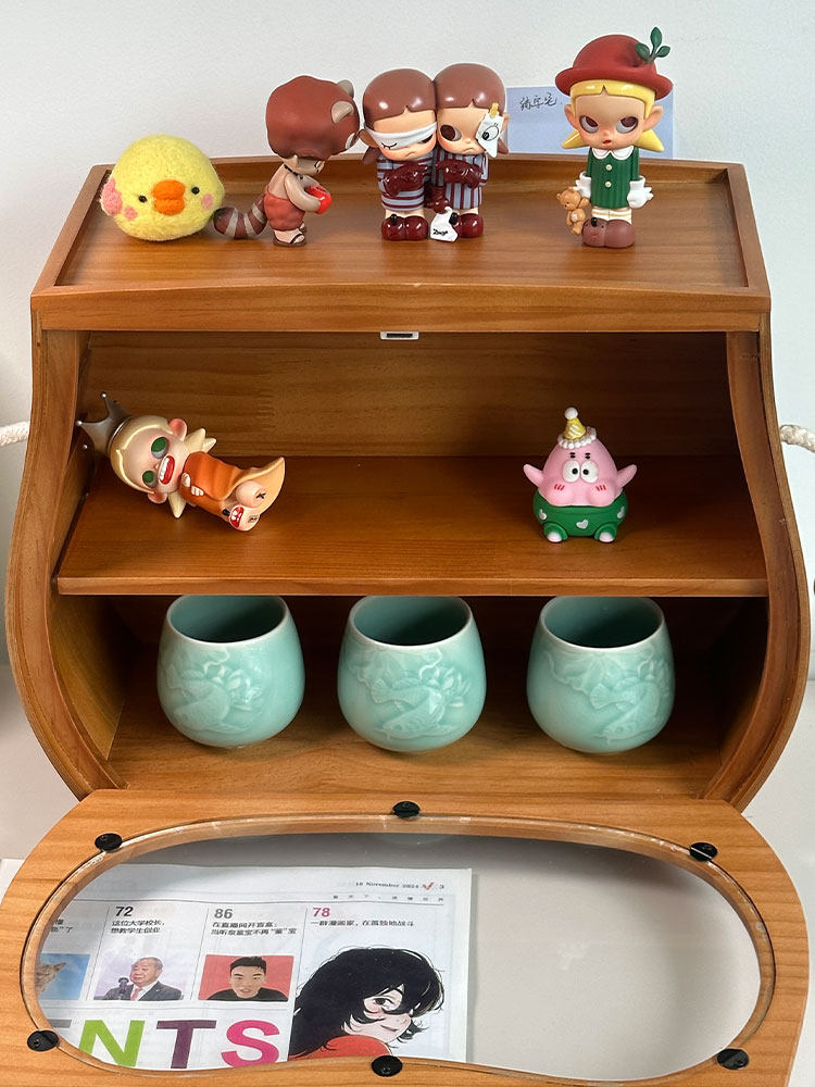 Cartoon Solid Wood Desktop Storage Box