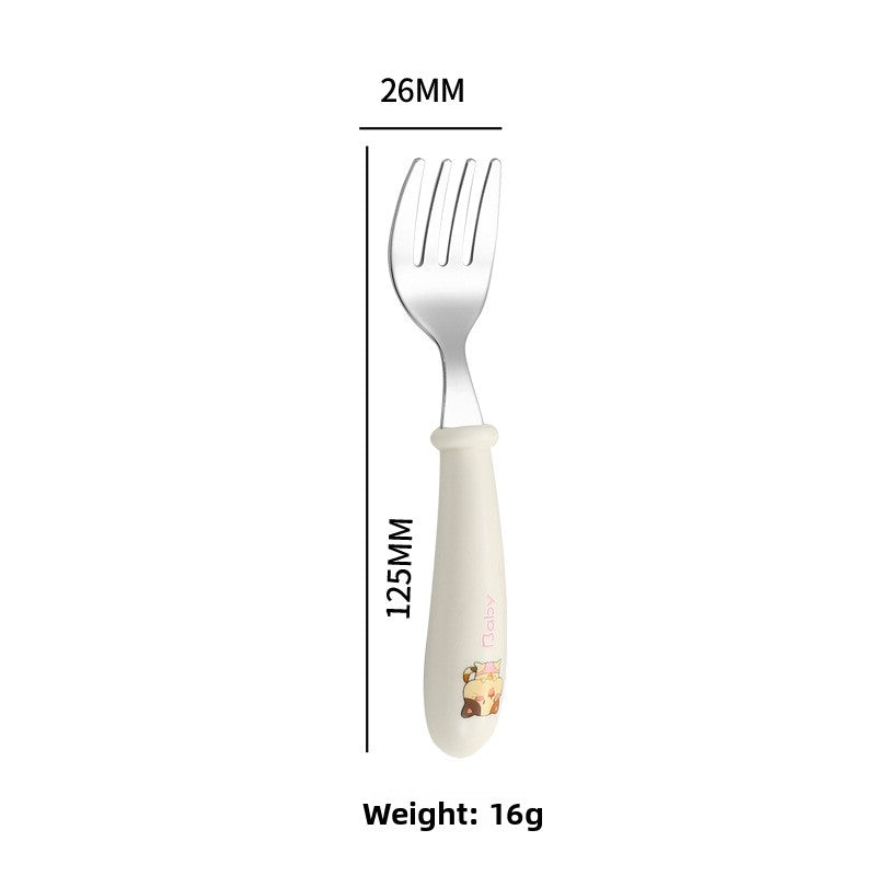 Cartoon stainless steel spoon and fork set box