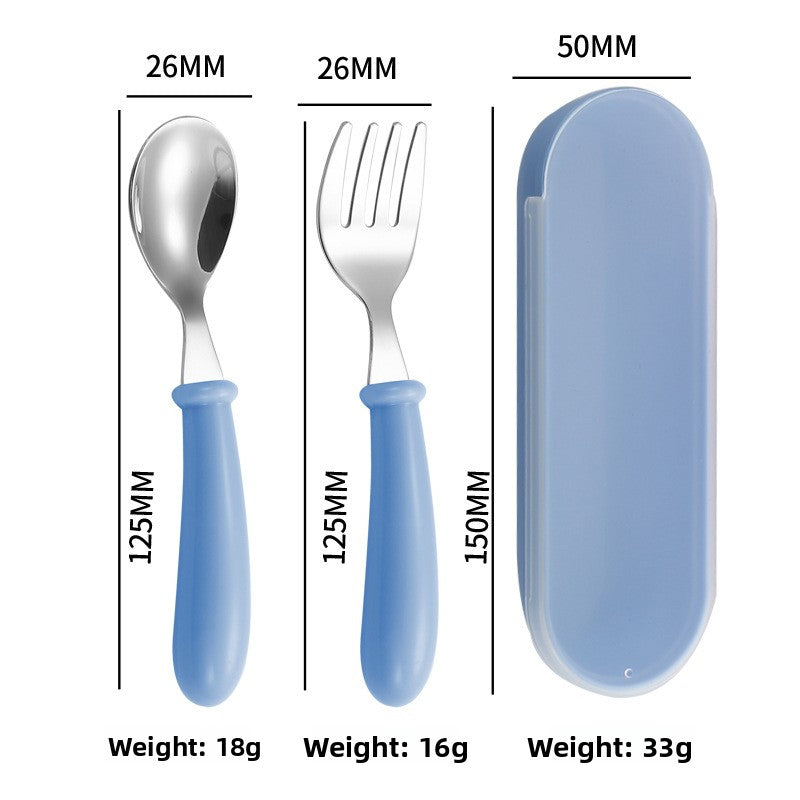 Cartoon stainless steel spoon and fork set box