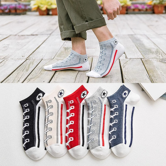 Cartoon Striped Ankle Socks