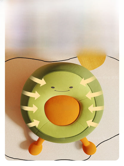 Cartoon-style avocado-shaped bean bag