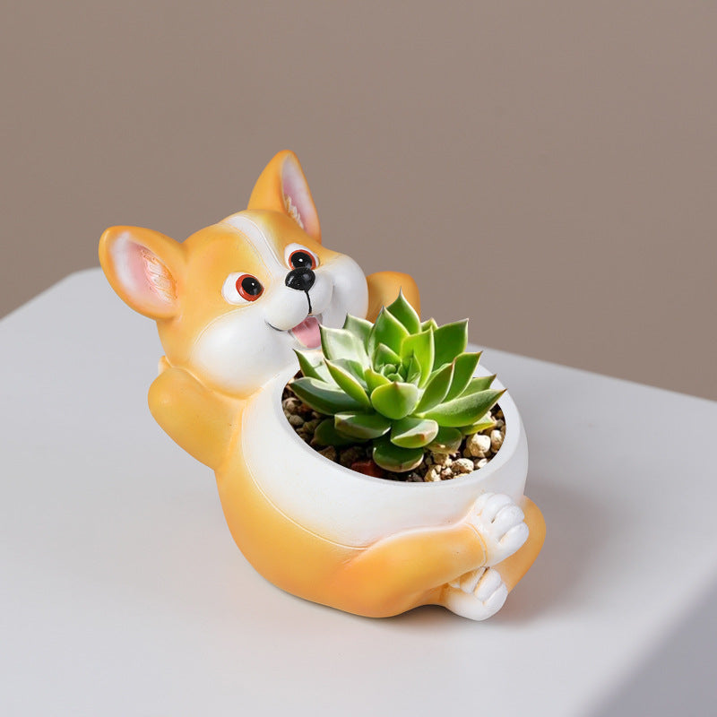 Cartoon-style succulent pot
