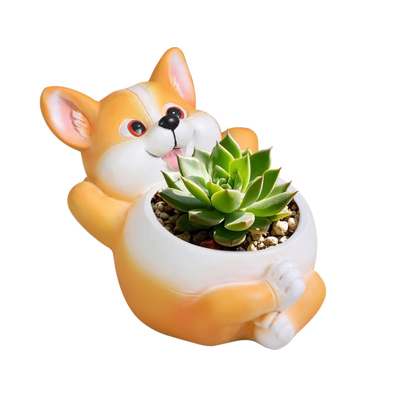 Cartoon-style succulent pot