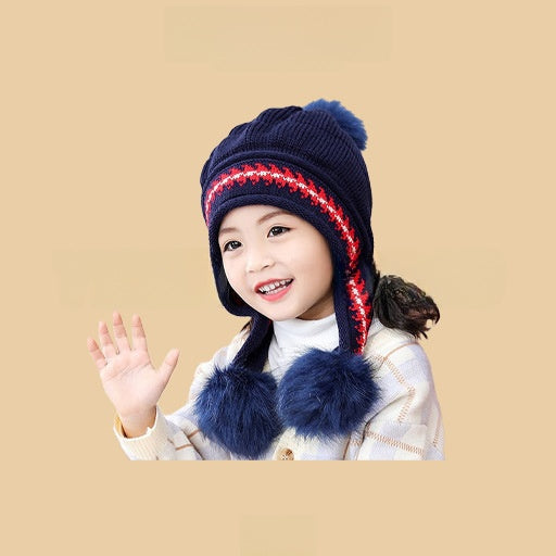 Cartoon-style warm knitted hat