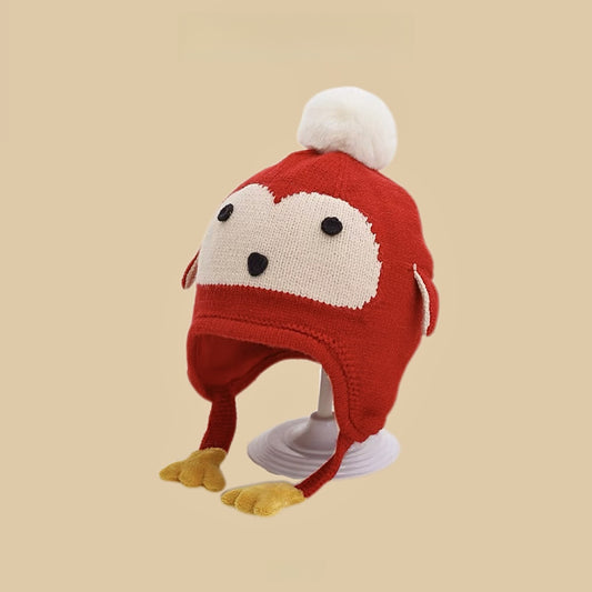 Cartoon-style warm knitted hat