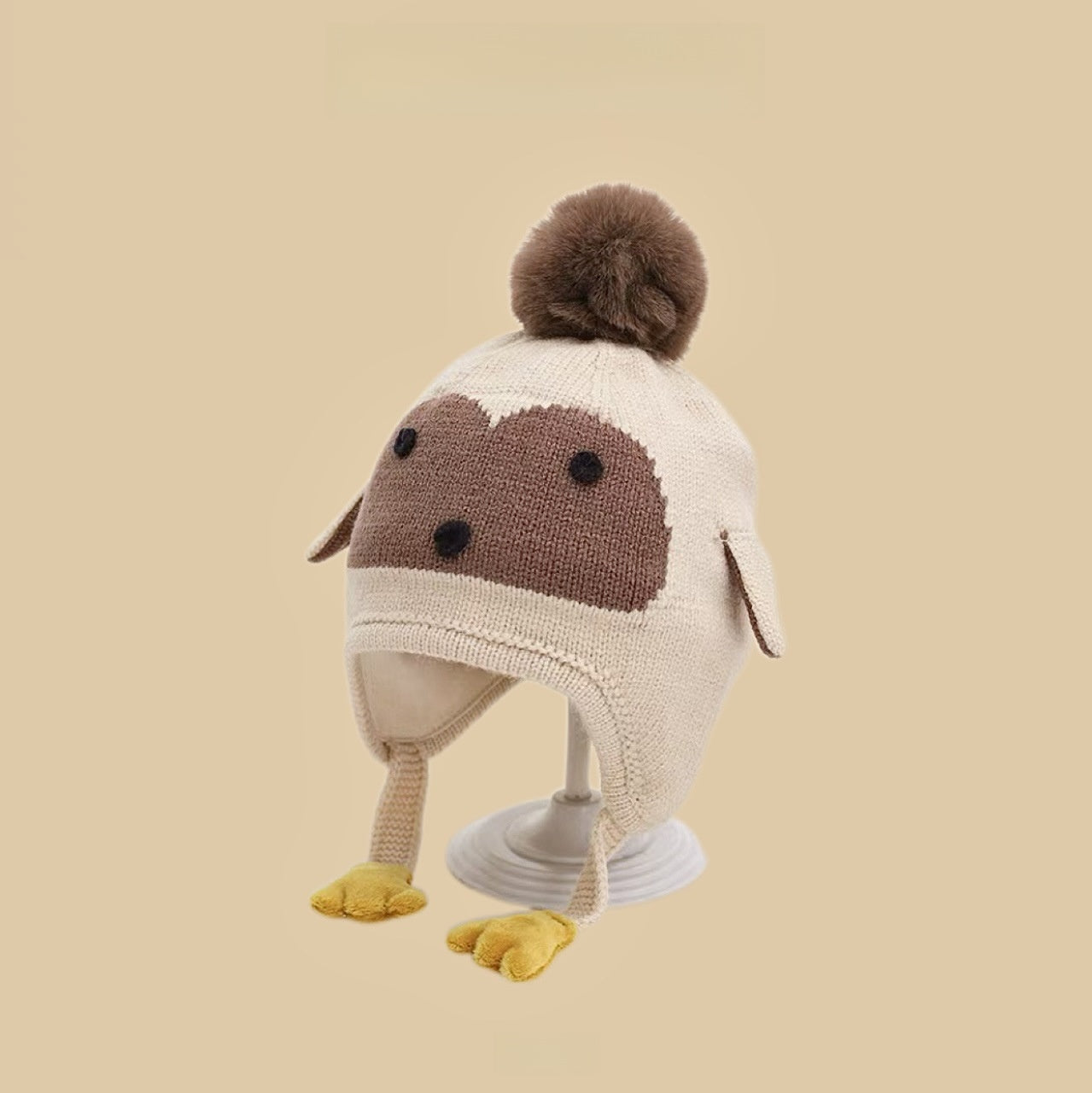 Cartoon-style warm knitted hat