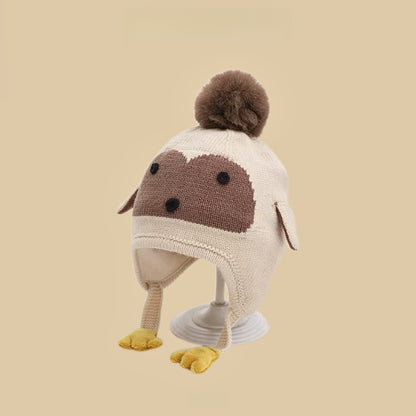 Cartoon-style warm knitted hat