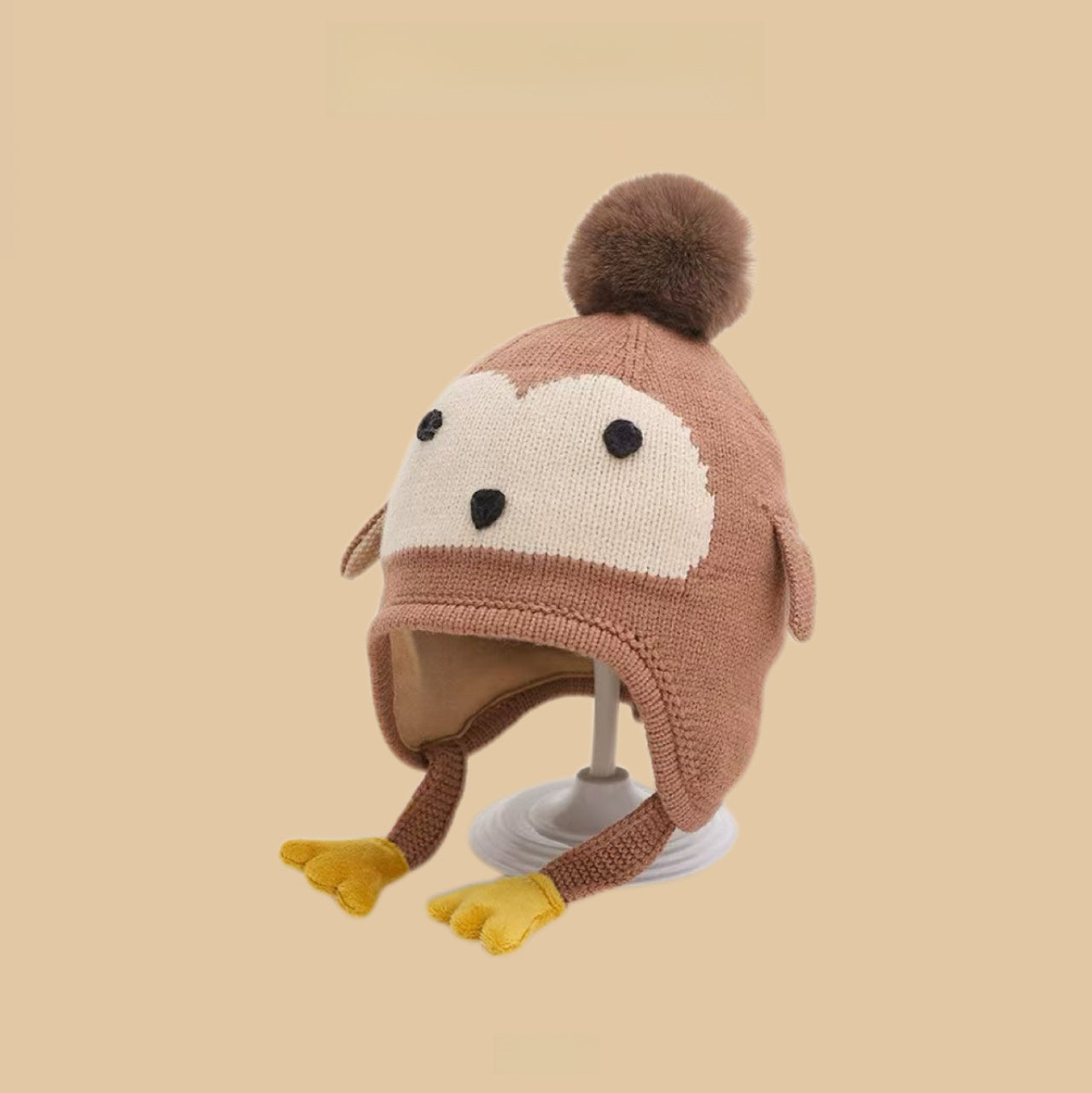 Cartoon-style warm knitted hat