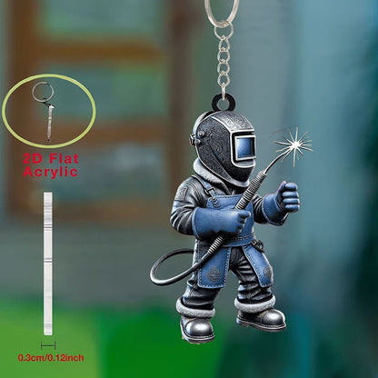 Cartoon Ultraman Projection Keychain Pendant