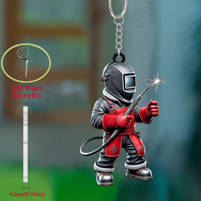 Cartoon Ultraman Projection Keychain Pendant
