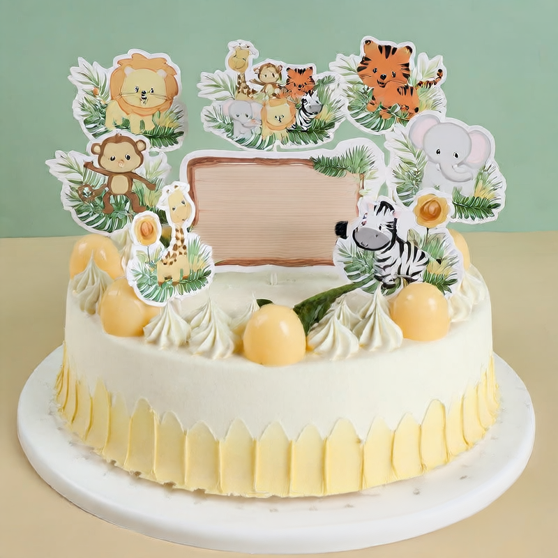 Cartoon Unicorn Cake Insertion Children's Decoration Birthday Theme Cake Card Insertion Party Supplies Rainbow Cake Flag Insertion