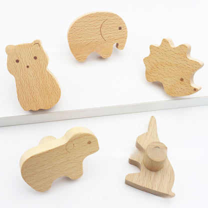 Cartoon Wooden Animal Drawer Pull Handle