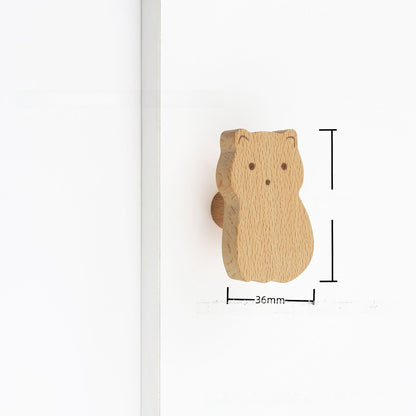 Cartoon Wooden Animal Drawer Pull Handle