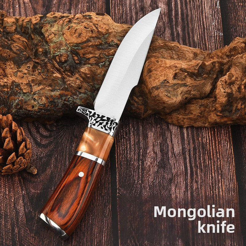 Carved Aluminum Alloy Resin Handle Camping Knife