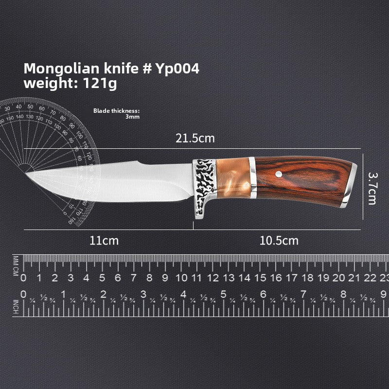 Carved Aluminum Alloy Resin Handle Camping Knife