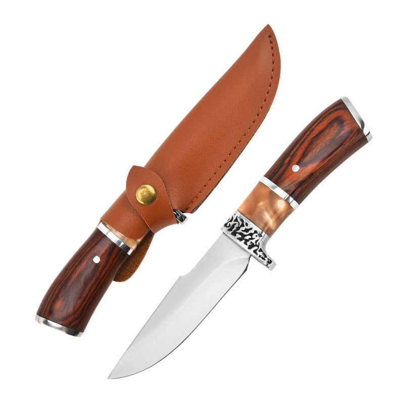 Carved Aluminum Alloy Resin Handle Camping Knife
