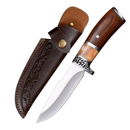 Carved Aluminum Alloy Resin Handle Camping Knife