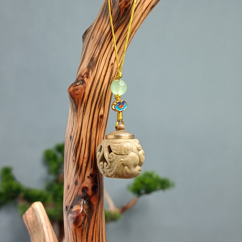 Carved Sandalwood Aromatherapy Pendant