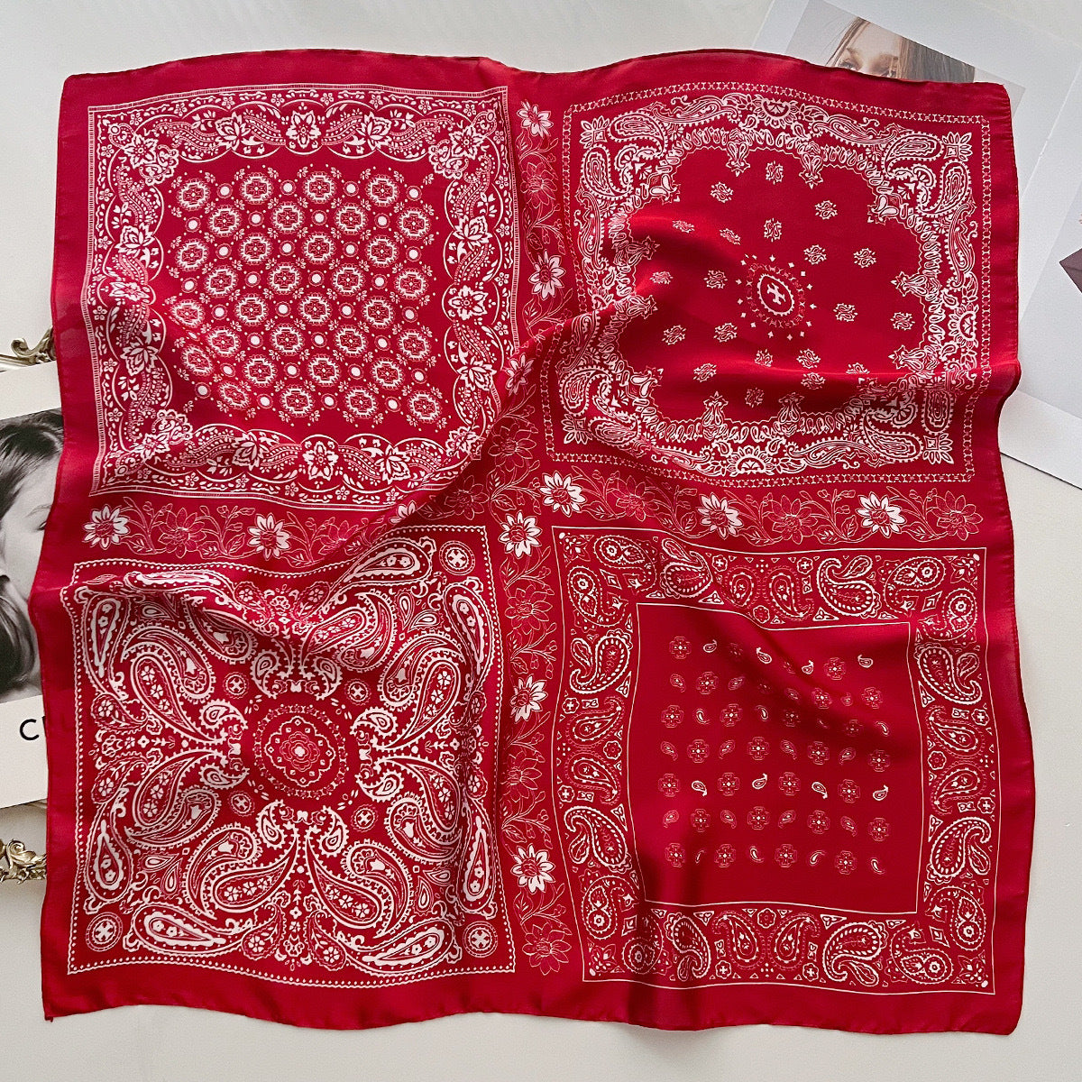 Cashew Print Square Scarf