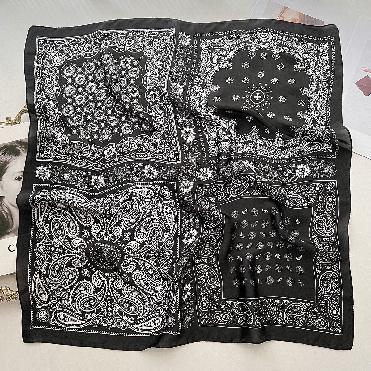 Cashew Print Square Scarf