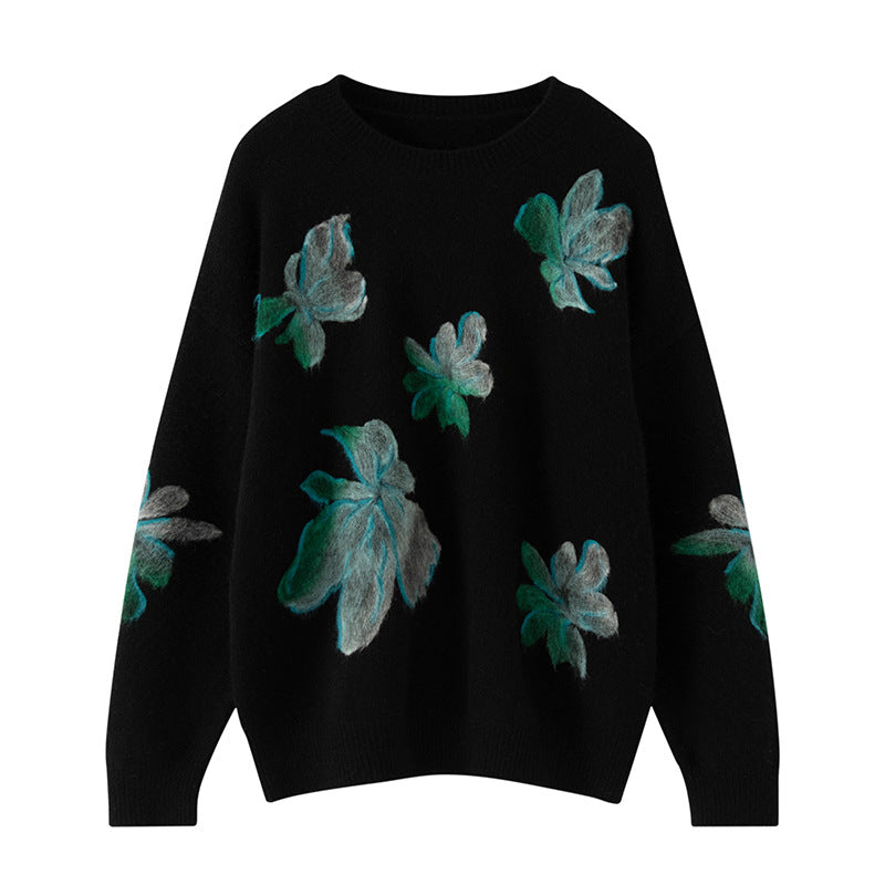 Cashmere butterfly flower sweater