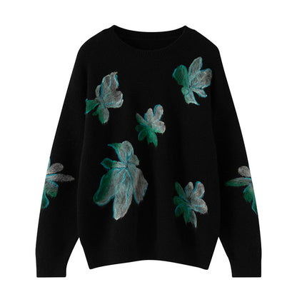 Cashmere butterfly flower sweater