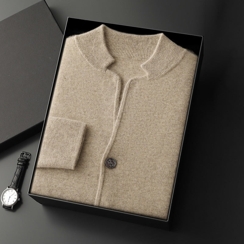 Cashmere Men's Knitted Cardigan Sweater