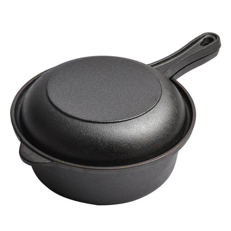 Cast Iron Dual-Use Frying and Stewing Pot