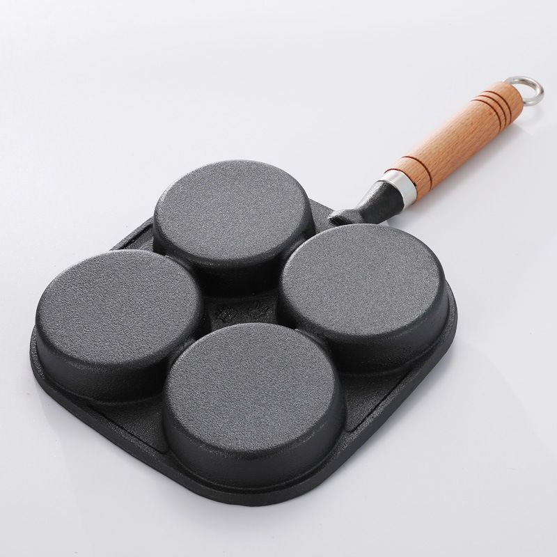 Cast Iron Four-Cavity Egg and Burger Pan