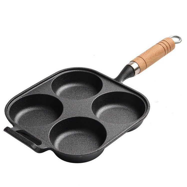 Cast Iron Four-Cavity Egg and Burger Pan